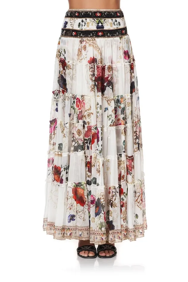 Camilla Flowy Dresses Women Sheer Tiered Maxi Skirt Fairy Godmother