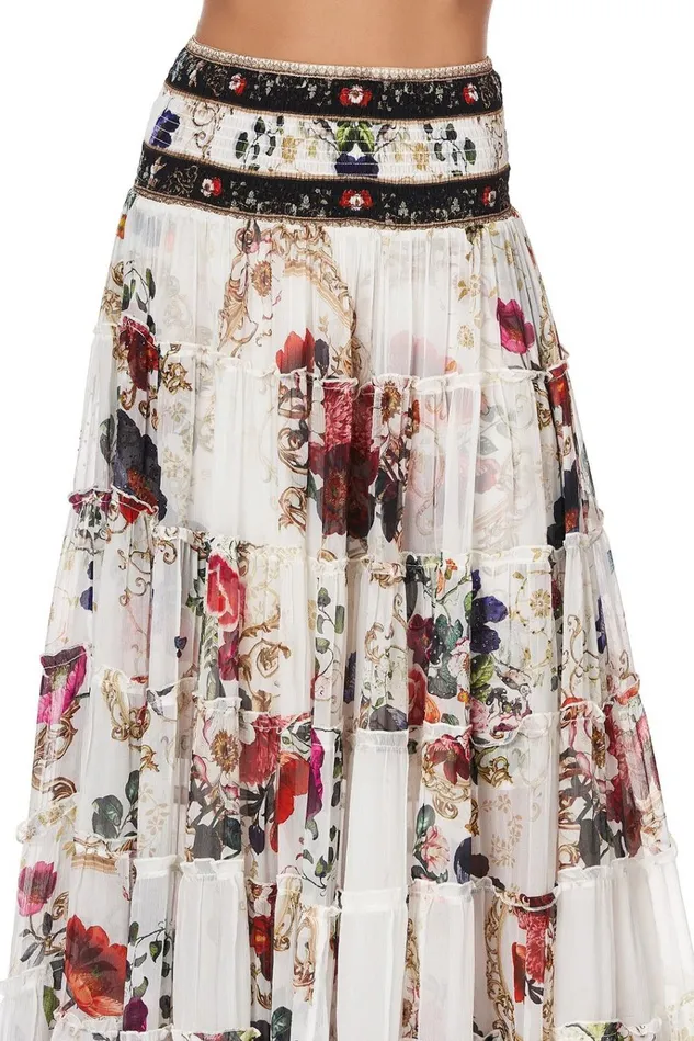 Camilla Flowy Dresses Women Sheer Tiered Maxi Skirt Fairy Godmother