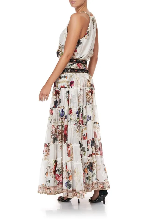 Camilla Flowy Dresses Women Sheer Tiered Maxi Skirt Fairy Godmother