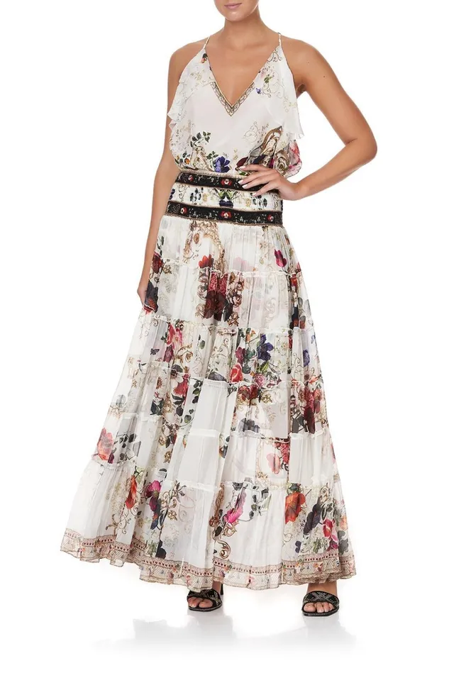 Camilla Flowy Dresses Women Sheer Tiered Maxi Skirt Fairy Godmother