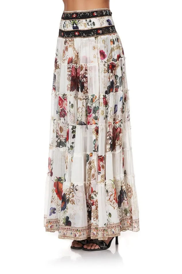 Camilla Flowy Dresses Women Sheer Tiered Maxi Skirt Fairy Godmother