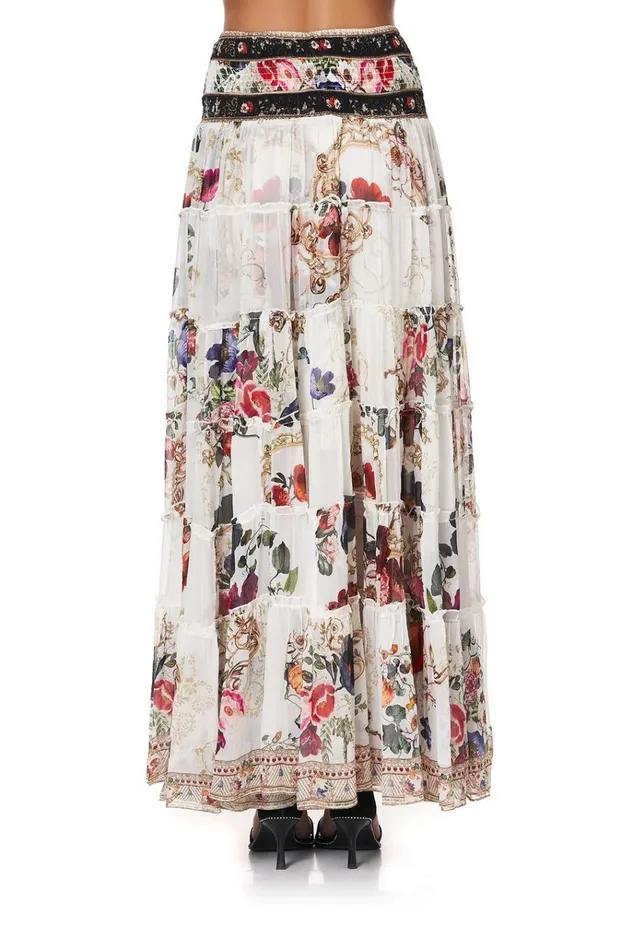 Camilla Flowy Dresses Women Sheer Tiered Maxi Skirt Fairy Godmother