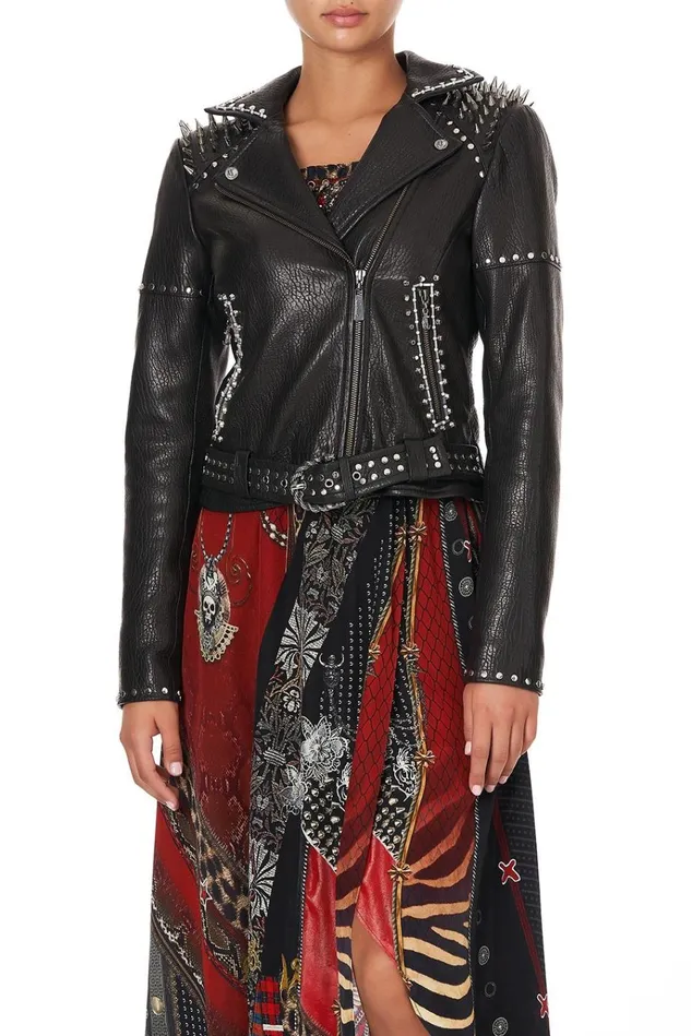 Camilla Jackets Women Biker With Shoulder Yoke Leather