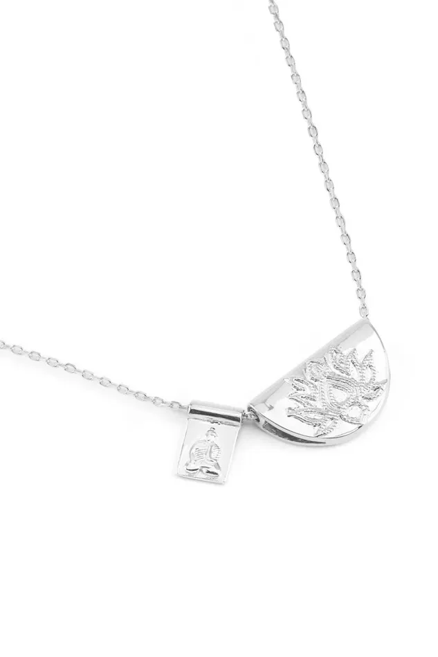 Camilla Jewellery Women By Charlotte Lotus Short Necklace Silver Plated