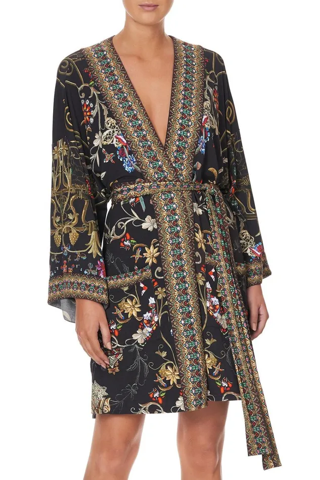 Camilla Loungewear Women Lounge Kimono With Tie Belt Dancing In The Dark