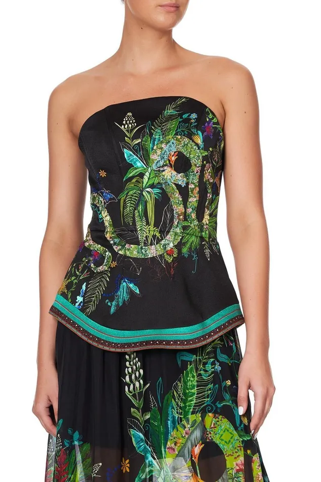 Camilla Party Dresses Women Curved Hem Zip Detail Corset River Cruise