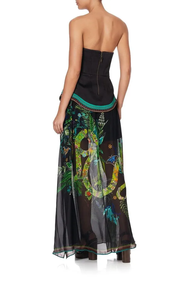 Camilla Party Dresses Women Curved Hem Zip Detail Corset River Cruise