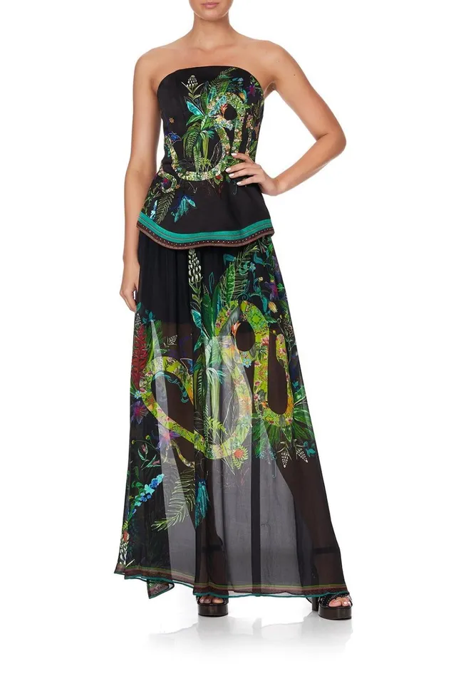 Camilla Party Dresses Women Curved Hem Zip Detail Corset River Cruise