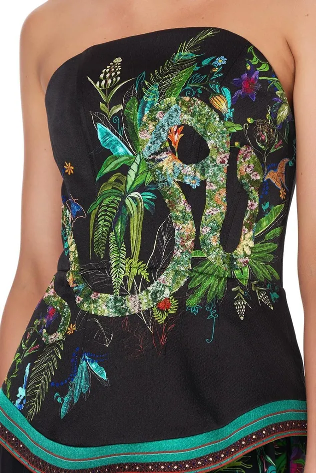 Camilla Party Dresses Women Curved Hem Zip Detail Corset River Cruise