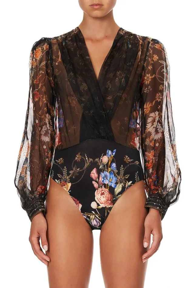 Camilla Tops Women Blouson Sleeve Body Suit Blushing Manor
