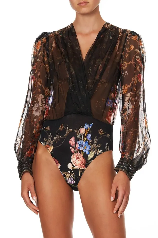 Camilla Tops Women Blouson Sleeve Body Suit Blushing Manor