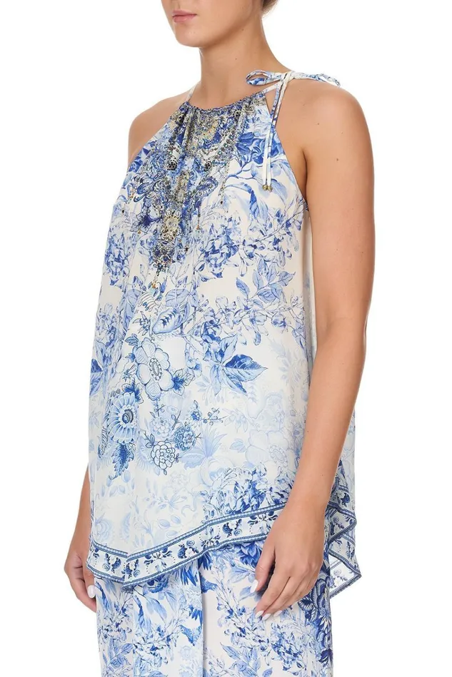 Camilla Tops Women Handkerchief Hem Tank High Tea