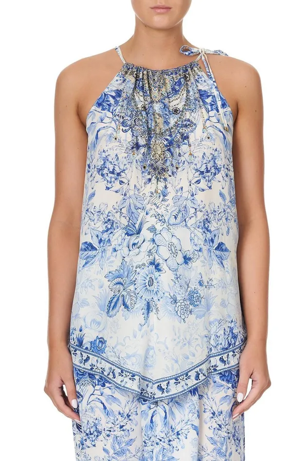Camilla Tops Women Handkerchief Hem Tank High Tea