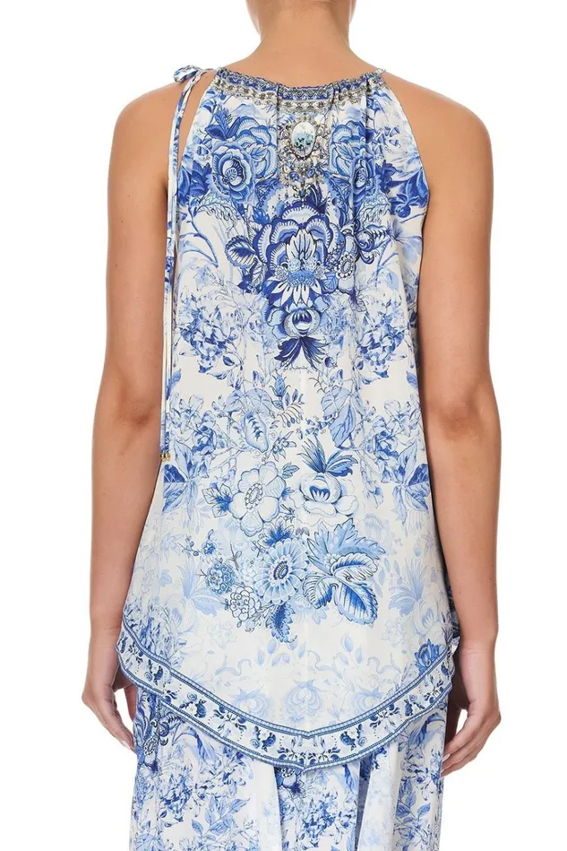 Camilla Tops Women Handkerchief Hem Tank High Tea