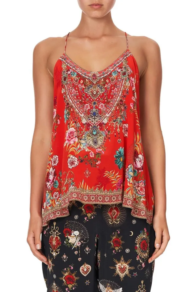 Camilla Tops Women T Back Shoestring Top Cameos Can Can