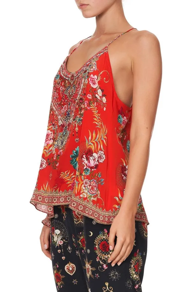 Camilla Tops Women T Back Shoestring Top Cameos Can Can