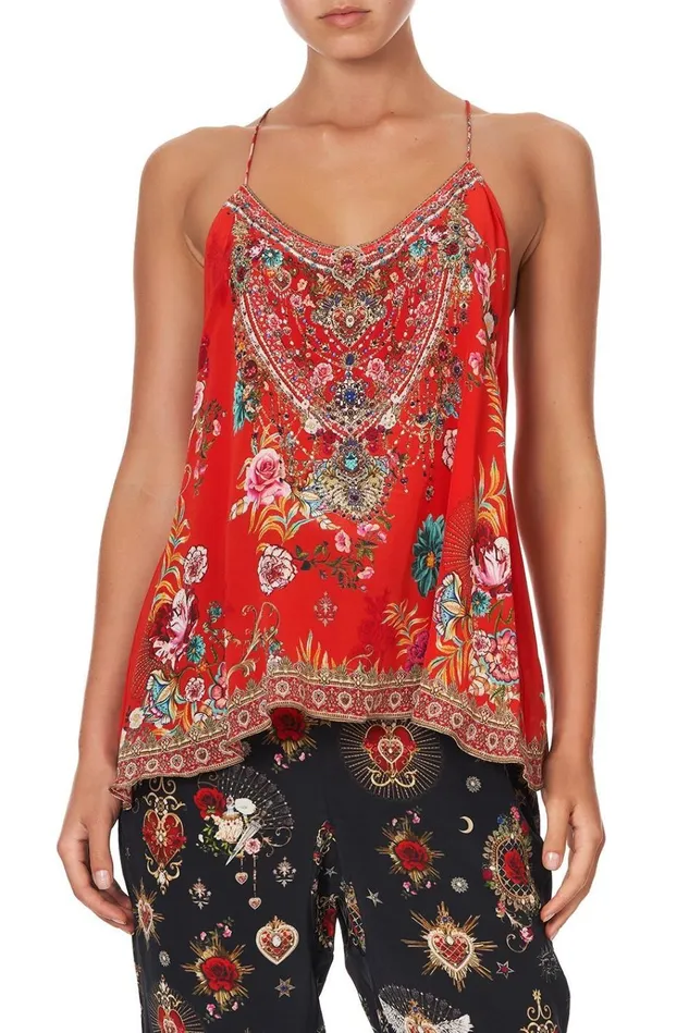 Camilla Tops Women T Back Shoestring Top Cameos Can Can