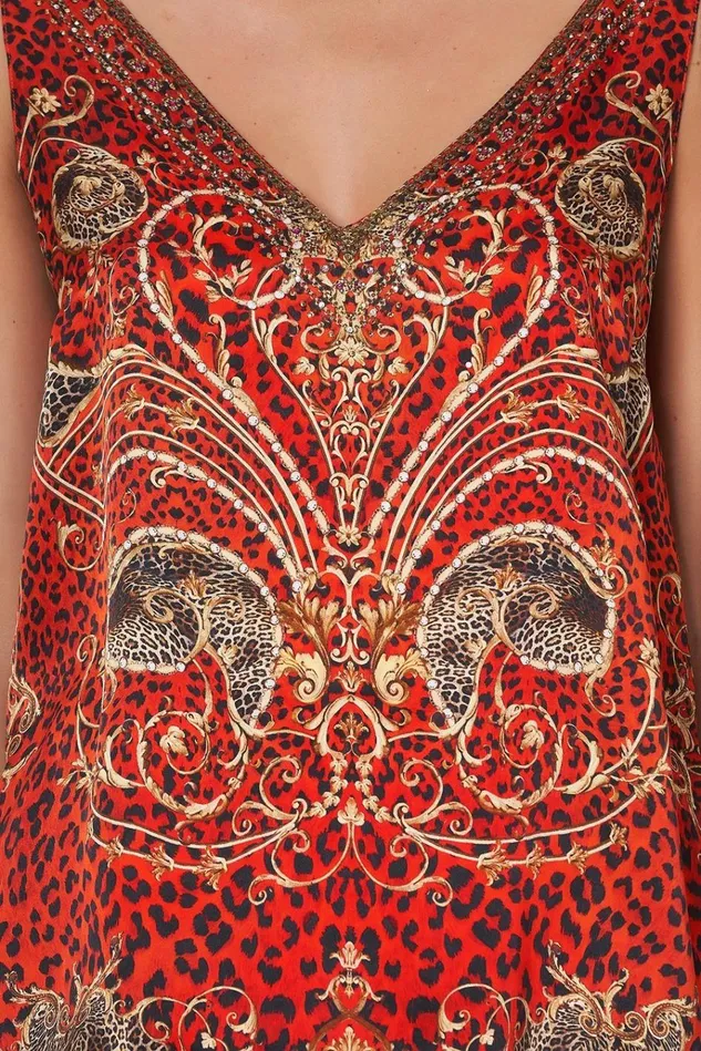 Camilla Tops Women V Neck Curved Hem Cami Slave To The Rhythm