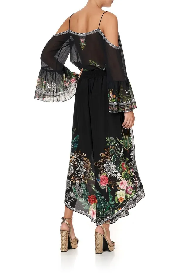 Camilla Trousers and Leggings Women Curved Hem Pant Raised With Wolves