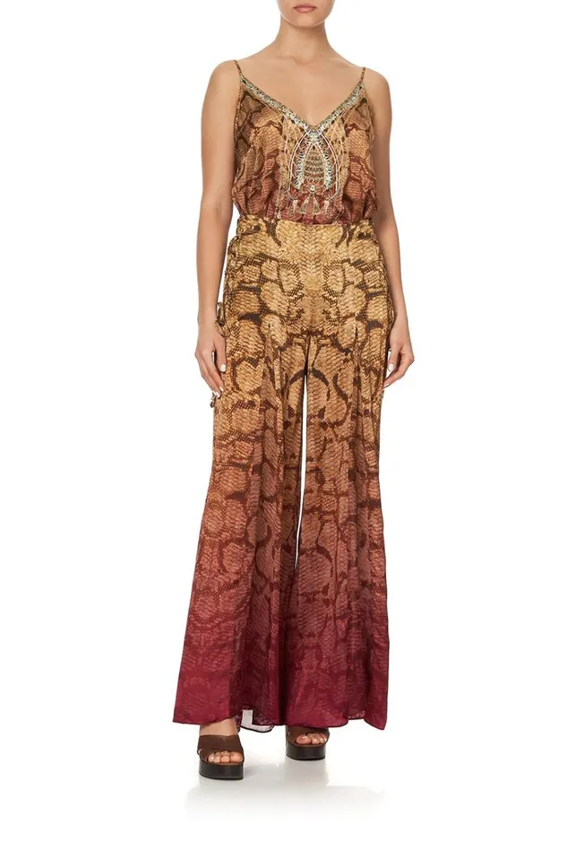 Camilla Trousers and Leggings Women Flares With Lace Up Side Coastal Treasure