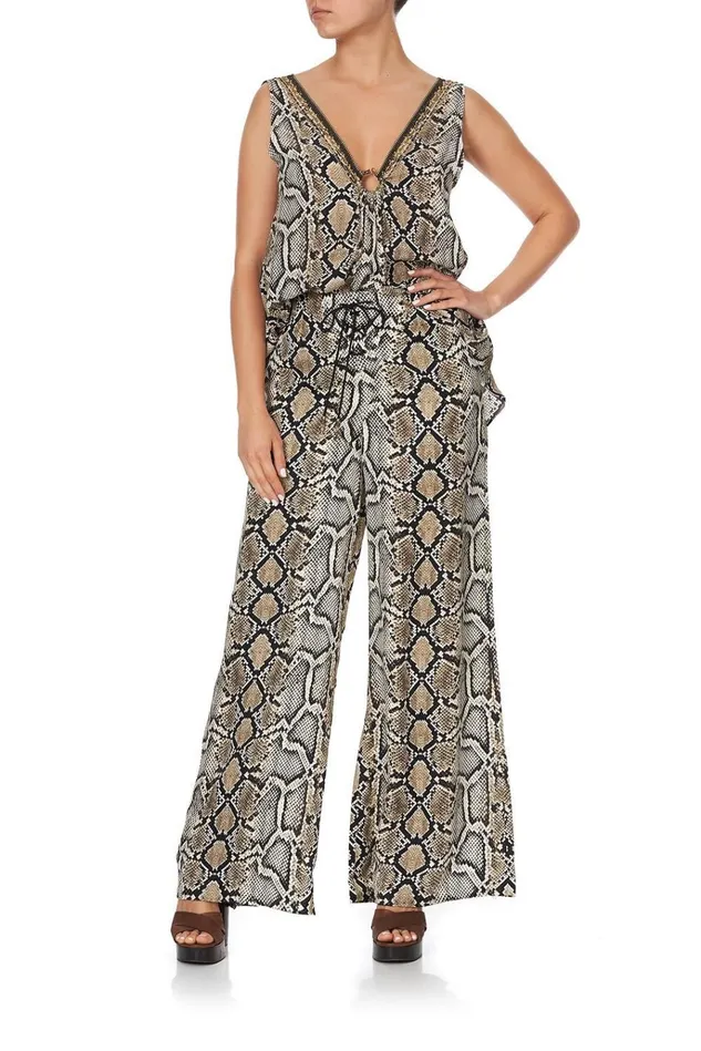 Camilla Trousers and Leggings Women Lace Up Front Flared Pant Kakadu Boo