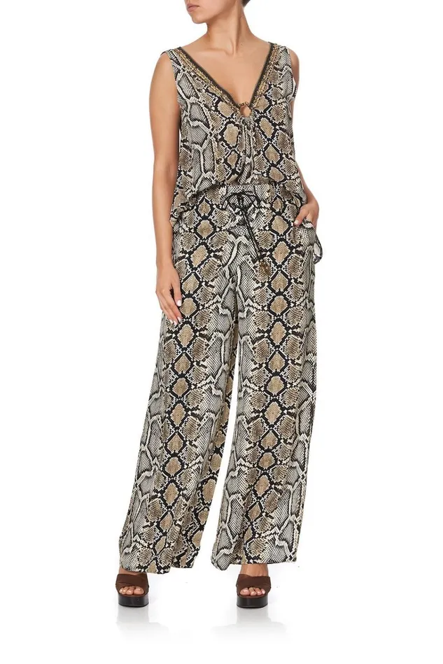 Camilla Trousers and Leggings Women Lace Up Front Flared Pant Kakadu Boo
