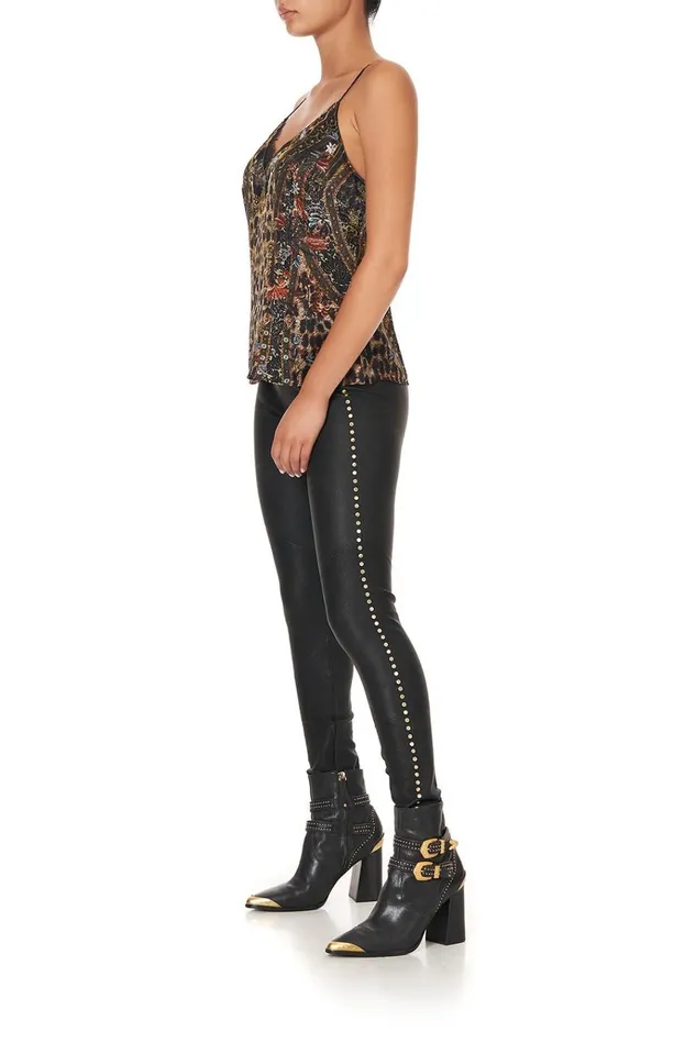Camilla Trousers and Leggings Women Legging With Invisible Zip Leather