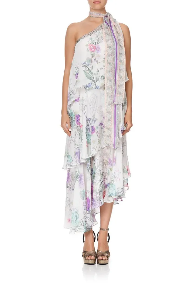 Camilla Wedding Guest Dresses Women Asymmetrical Neck Tie Dress Forever Far