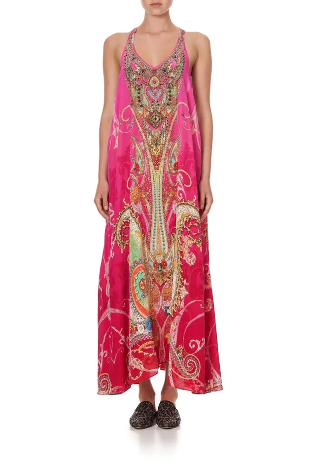 Camilla Wedding Guest Dresses Women V Neck Racerback Dress Rainbow Rhythm