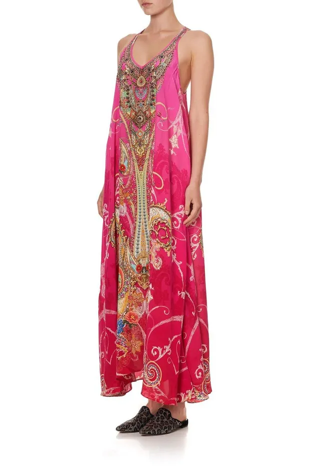 Camilla Wedding Guest Dresses Women V Neck Racerback Dress Rainbow Rhythm