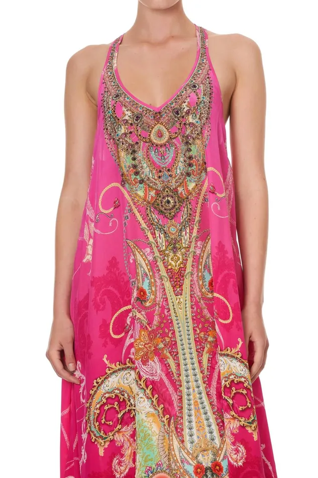 Camilla Wedding Guest Dresses Women V Neck Racerback Dress Rainbow Rhythm
