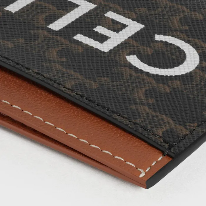 Card Holder In Triomphe Canvas With Celine Print Tan Women CELINE CARD HOLDERS Card Holder In Triomphe Canvas With Celine Print Tan Women CELINE CARD HOLDERS