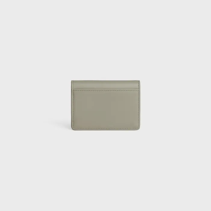 Card Holder With Flap Triomphe In Shiny Calfskin Green Clay Women CELINE CARD HOLDERS Card Holder With Flap Triomphe In Shiny Calfskin Green Clay Women CELINE CARD HOLDERS
