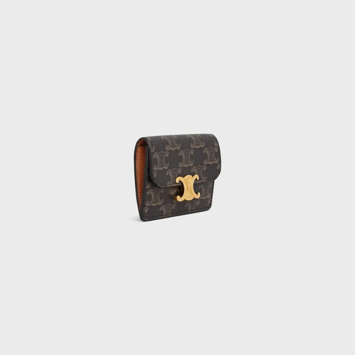 Card Holder With Flap Triomphe In Triomphe Canvas Tan Women CELINE CARD HOLDERS Card Holder With Flap Triomphe In Triomphe Canvas Tan Women CELINE CARD HOLDERS
