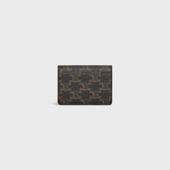 Card Holder With Flap Triomphe In Triomphe Canvas Tan Women CELINE CARD HOLDERS Card Holder With Flap Triomphe In Triomphe Canvas Tan Women CELINE CARD HOLDERS