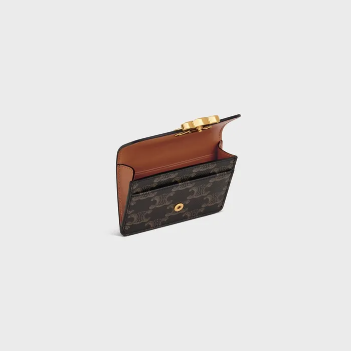 Card Holder With Flap Triomphe In Triomphe Canvas Tan Women CELINE CARD HOLDERS Card Holder With Flap Triomphe In Triomphe Canvas Tan Women CELINE CARD HOLDERS