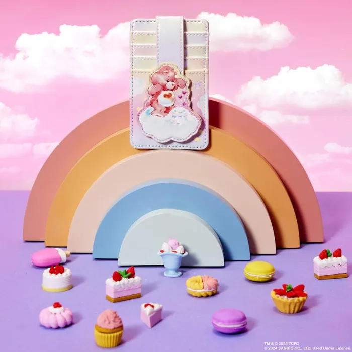 Care Bears X Sanrio Exclusive Hello Kitty and Friends CareALot Card Holder Unisex Loungefly Bags and Wallets Care Bears X Sanrio Exclusive Hello Kitty and Friends CareALot Card Holder Unisex Loungefly Bags and Wallets