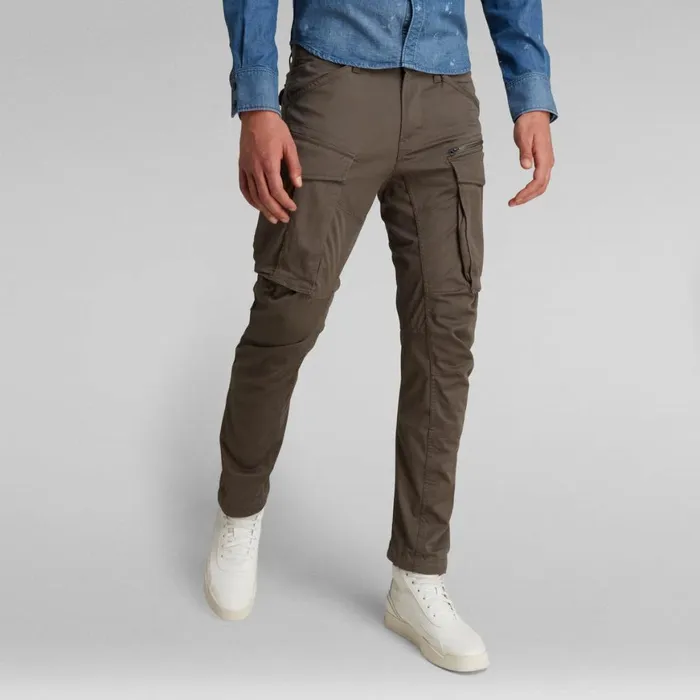 Cargos and Chinos Men GStar RAW Rovic Zip 3D Straight Tapered Pant Gs Grey