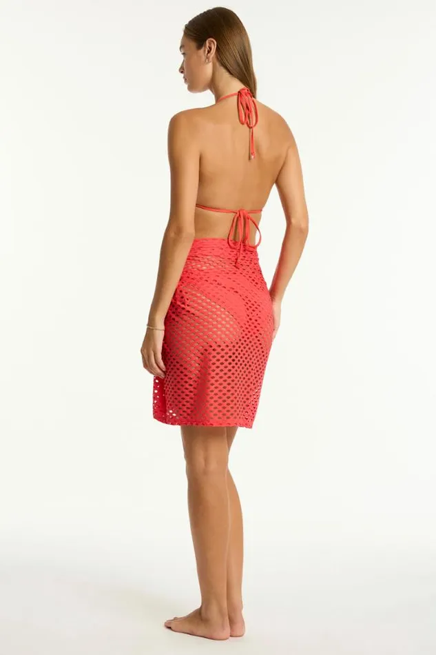Castaway Mid Length Mesh Wrap Castaway Flame Women Sea Level Overswim