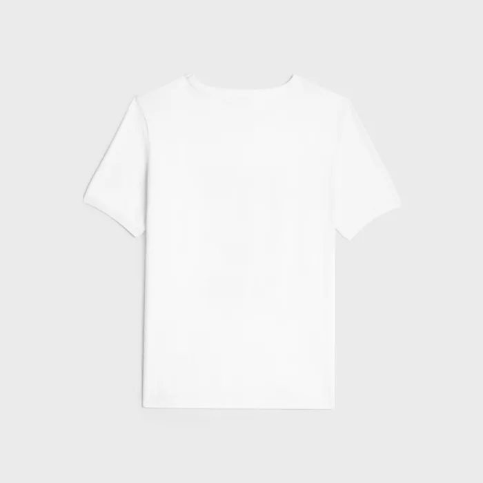 Celine 70039S Anchor TShirt In Cotton Jersey Off White Navy Women CELINE TSHIRTS AND SWEATSHIRTS