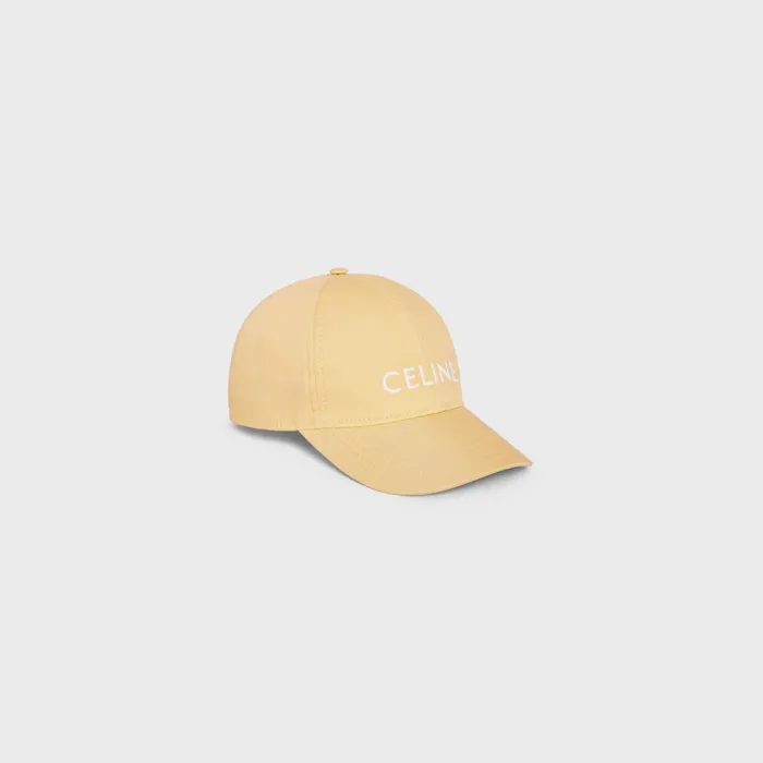 Celine Baseball Cap In Cotton Yellow Women CELINE HATS AND SOFT ACCESSORIES