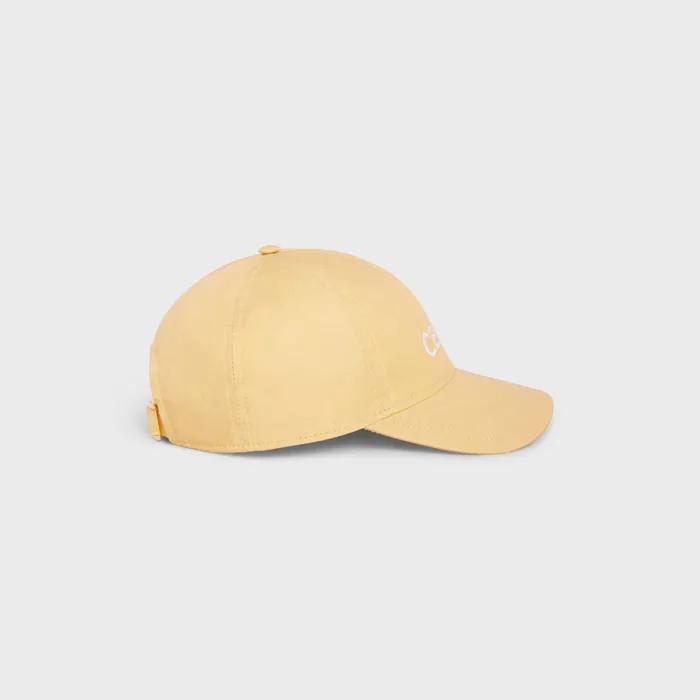 Celine Baseball Cap In Cotton Yellow Women CELINE HATS AND SOFT ACCESSORIES