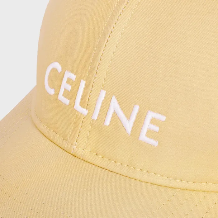 Celine Baseball Cap In Cotton Yellow Women CELINE HATS AND SOFT ACCESSORIES