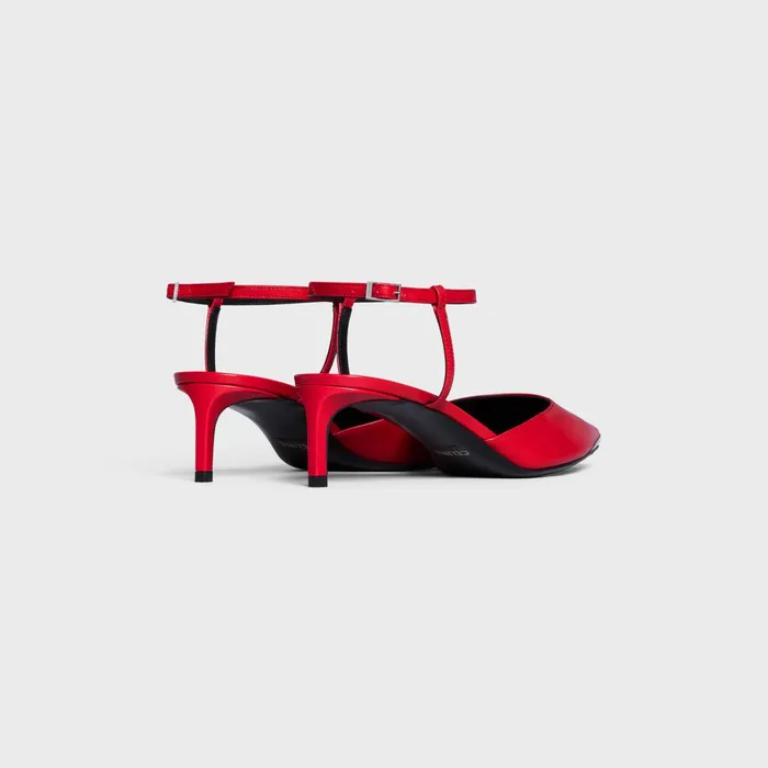 Celine Kitten With Metal Toe In Kidskin Pop Red Women CELINE PUMPS