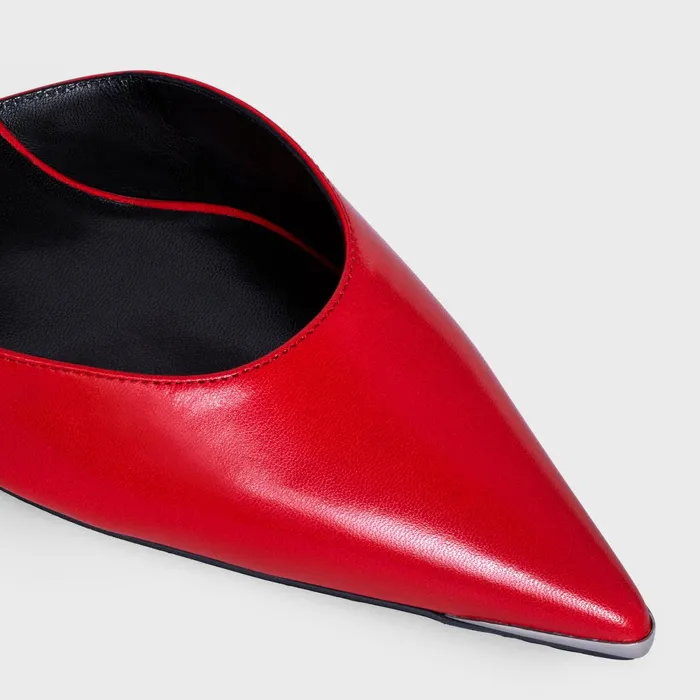 Celine Kitten With Metal Toe In Kidskin Pop Red Women CELINE PUMPS