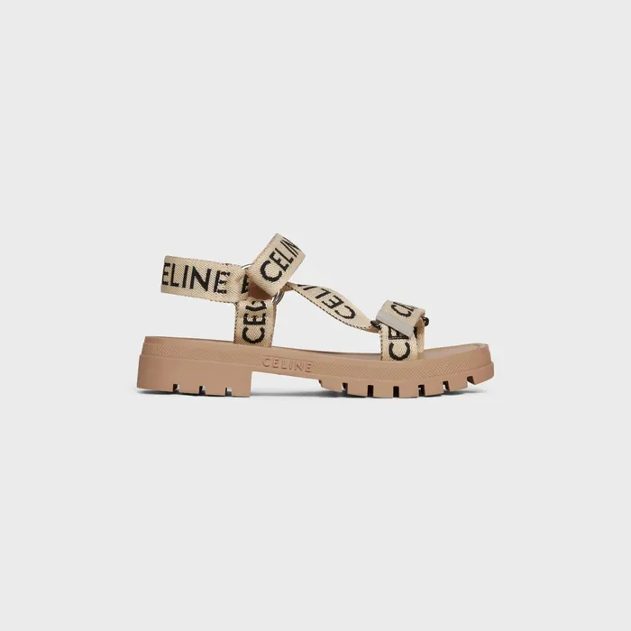 Celine Leo Strappy Sandal In With 034Celine034 Jacquard Sandblack Men CELINE SANDALS Celine Leo Strappy Sandal In With 034Celine034 Jacquard Sandblack Men CELINE SANDALS
