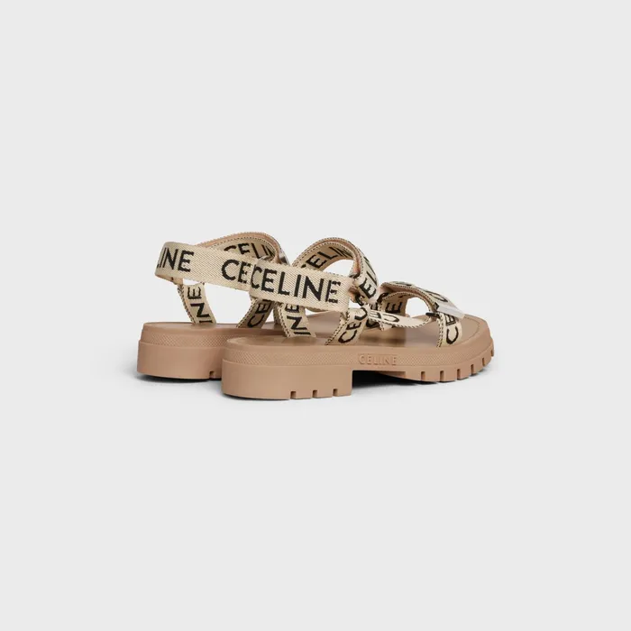 Celine Leo Strappy Sandal In With 034Celine034 Jacquard Sandblack Men CELINE SANDALS