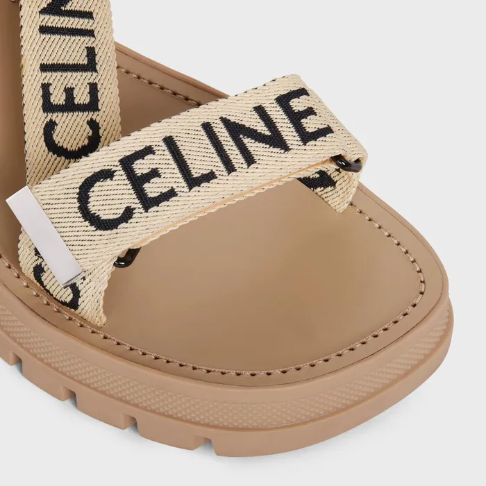 Celine Leo Strappy Sandal In With 034Celine034 Jacquard Sandblack Men CELINE SANDALS
