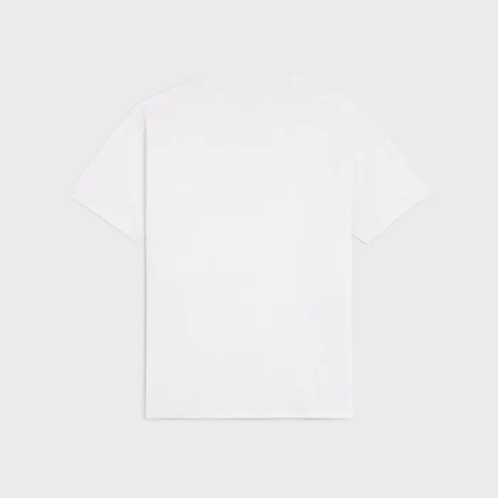 Celine Loose TShirt In Cotton Jersey Ecru Black Men CELINE TSHIRTS AND SWEATSHIRTS