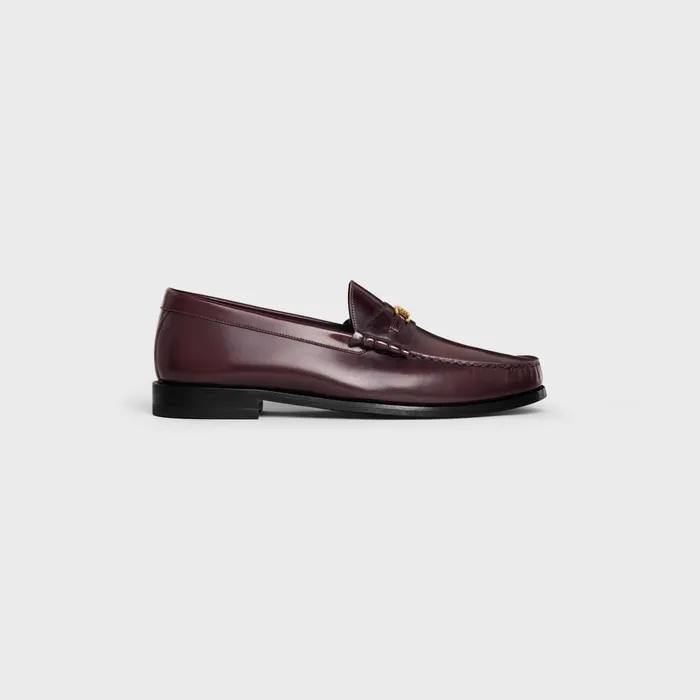 Celine Luco Triomphe Loafer In Polished Bullskin Burgundy Men CELINE LOAFERS AND MOCASSINS Celine Luco Triomphe Loafer In Polished Bullskin Burgundy Men CELINE LOAFERS AND MOCASSINS
